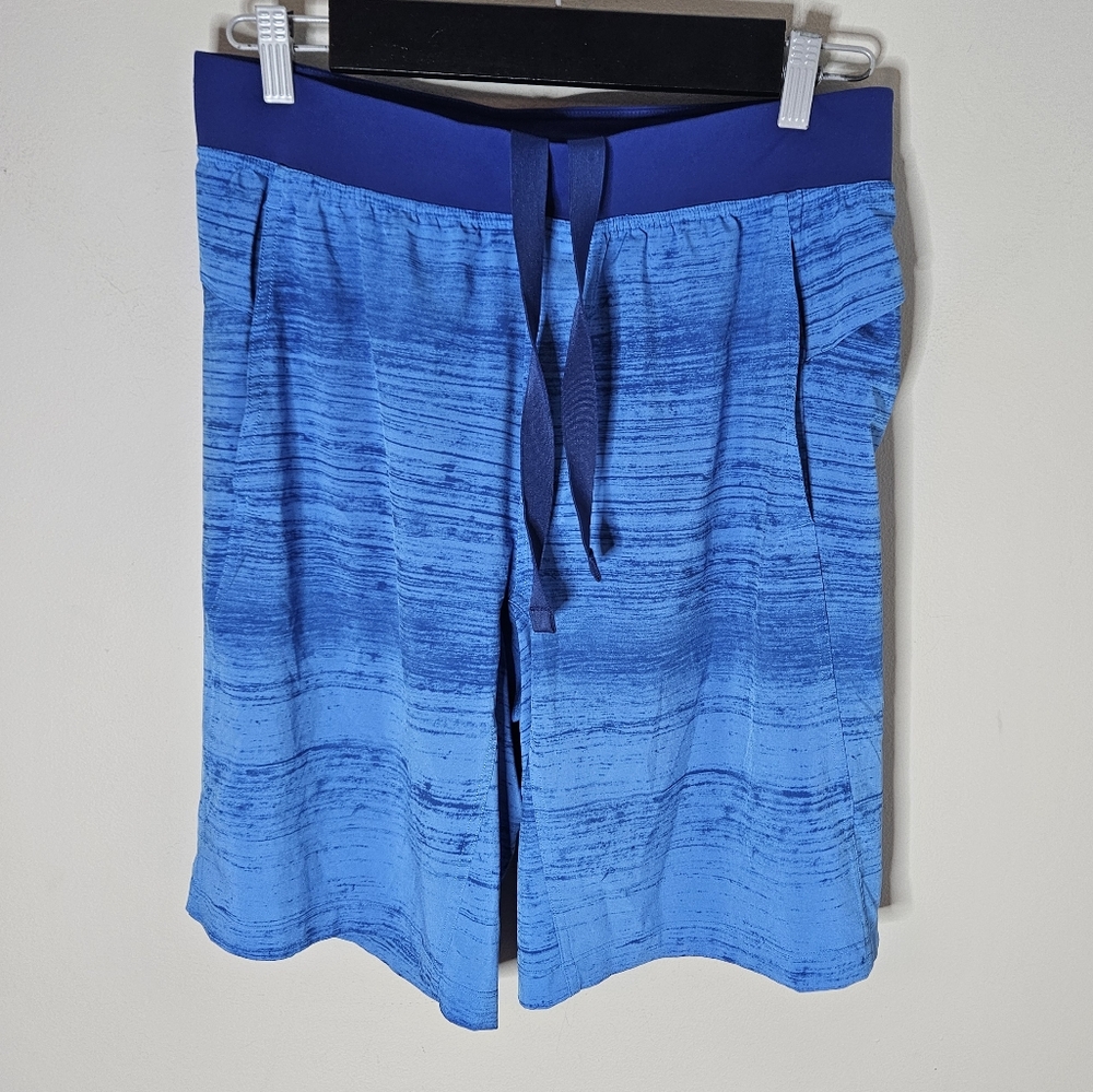 Lululemon Core Shorts Short Blue Flat Waist 3 Pocket Unlined 10" Inseam Men's L